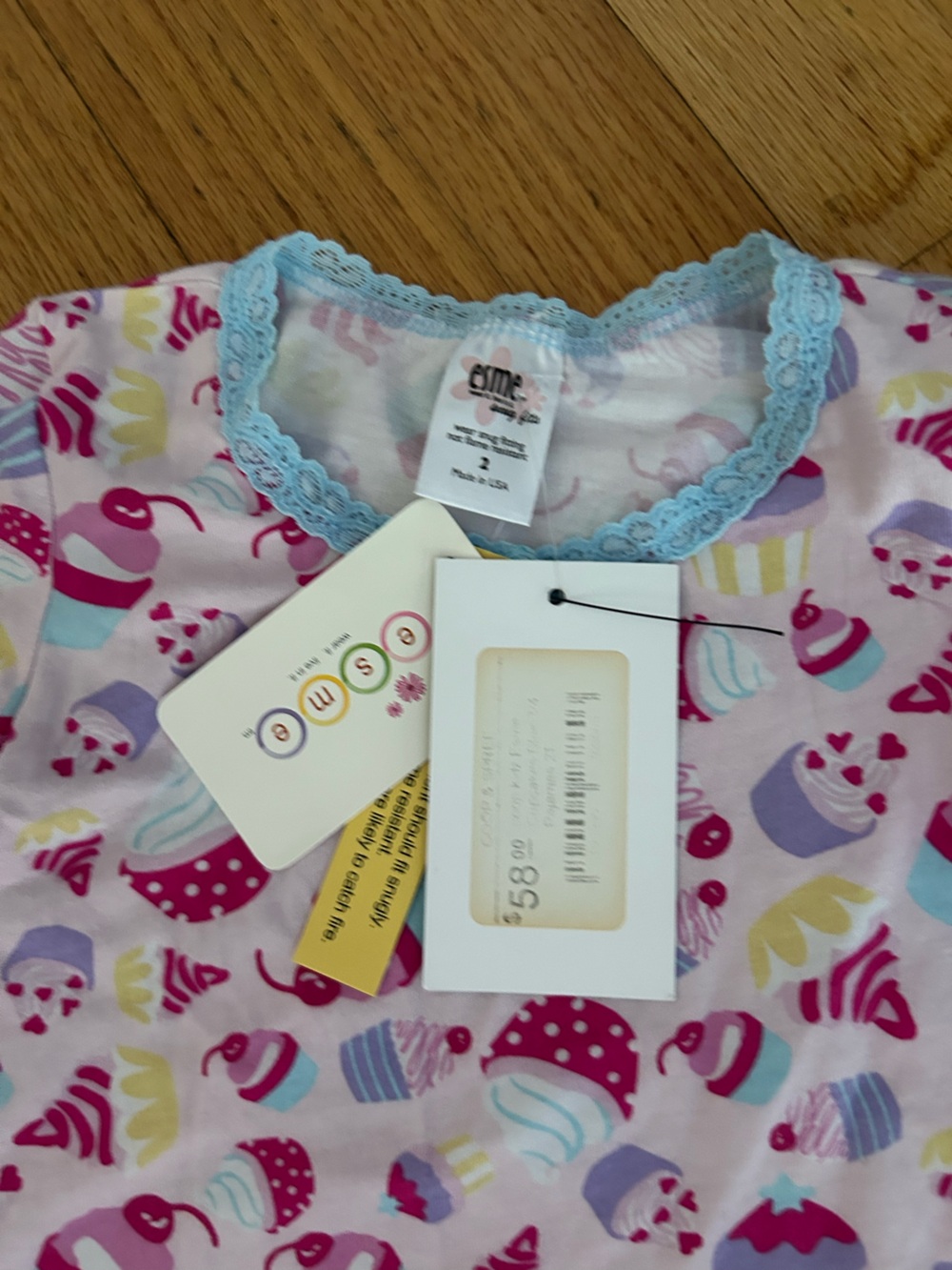 NWT Esme Children's Pink Cupcake Print Pajama Set - Picture 2 of 2